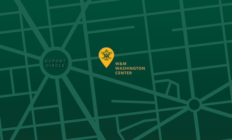 Map depicting the location of W&M Washington Center